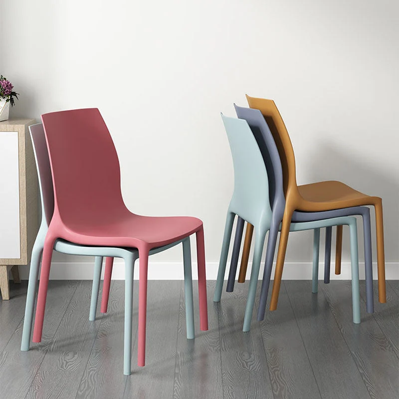 Sedie impilabili stile moderno Sedia da pranzo senza braccioli con gambe plastica per cucina Clearhalo