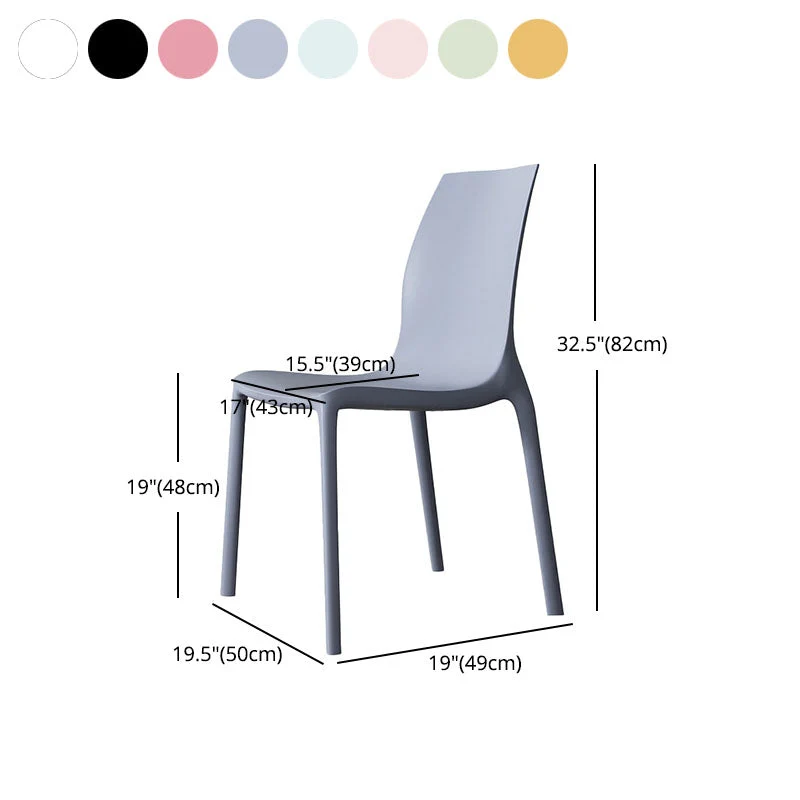 Sedie impilabili stile moderno Sedia da pranzo senza braccioli con gambe plastica per cucina Clearhalo