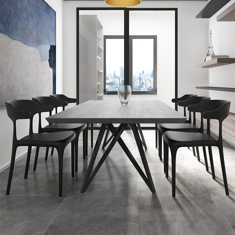 Sedie impilabili stile moderno Sedie da pranzo senza braccioli con gambe plastica Clearhalo