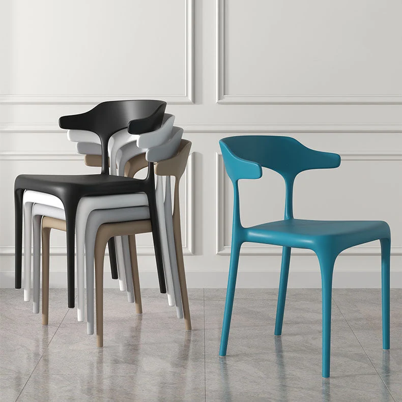Sedie impilabili stile moderno Sedie da pranzo senza braccioli con gambe plastica Clearhalo