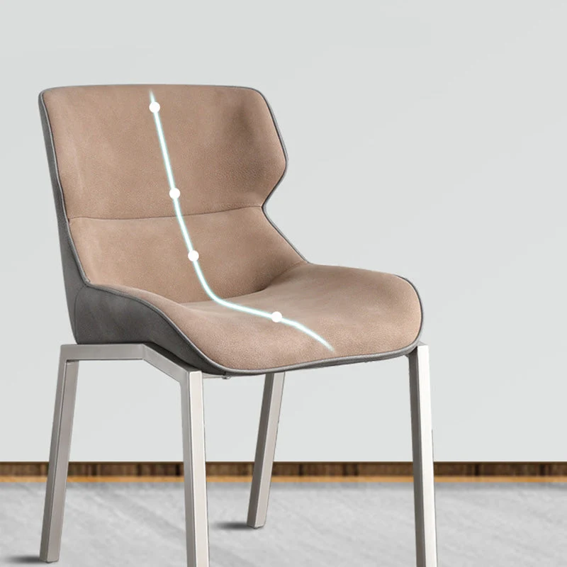 Sedie laterali con braccioli per sedia con schienale stile Glam con gambe metallo per la casa Clearhalo