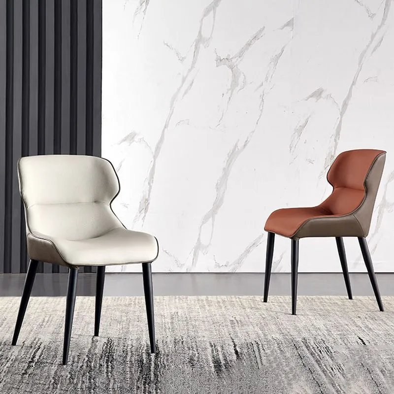 Sedie laterali con braccioli per sedia ecopelle stile industriale con gambe metallo Clearhalo