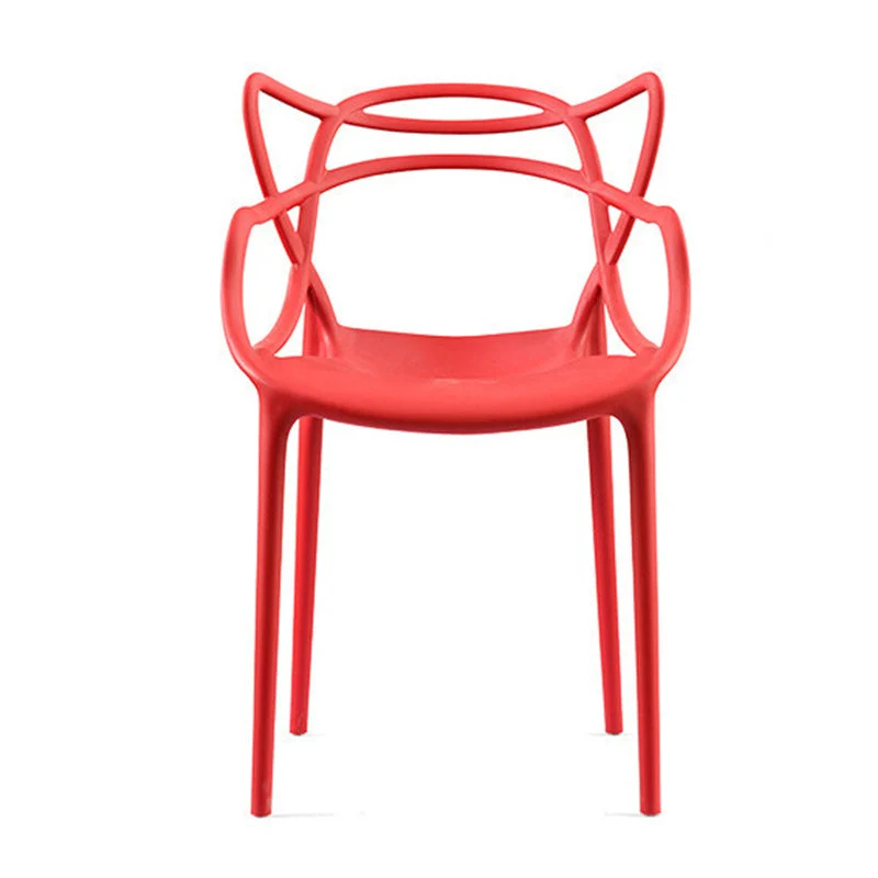Sedie laterali con braccioli stile nordico Sedie con schienale aperto e gambe plastica per cucina Clearhalo
