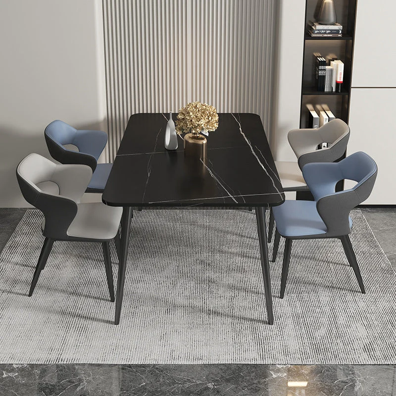 Sedie laterali con schienale aperto e braccioli dal design minimalista Sedia laterale ecopelle Clearhalo
