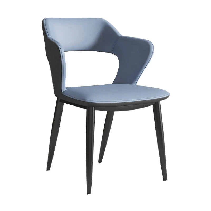 Sedie laterali con schienale aperto e braccioli dal design minimalista Sedia laterale ecopelle Clearhalo