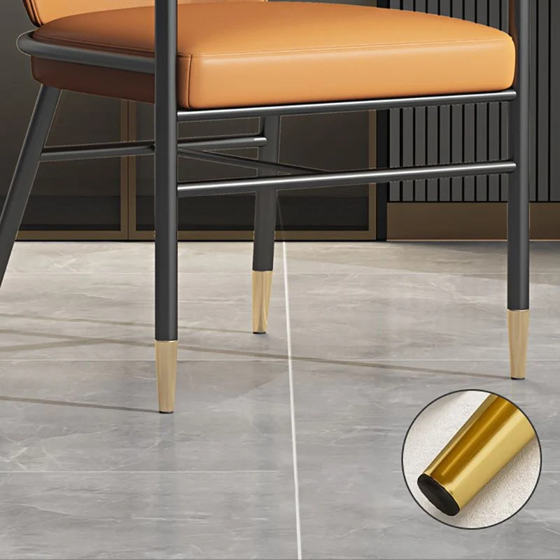 Sedie laterali imbottite con braccioli per sedia da pranzo contemporanea metallo per uso domestico Clearhalo
