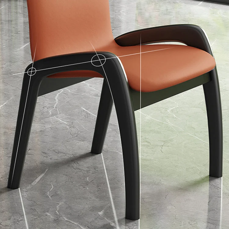 Sedie laterali imbottite per sala da pranzo moderna legno senza braccioli per ristorante (set di 2) Clearhalo
