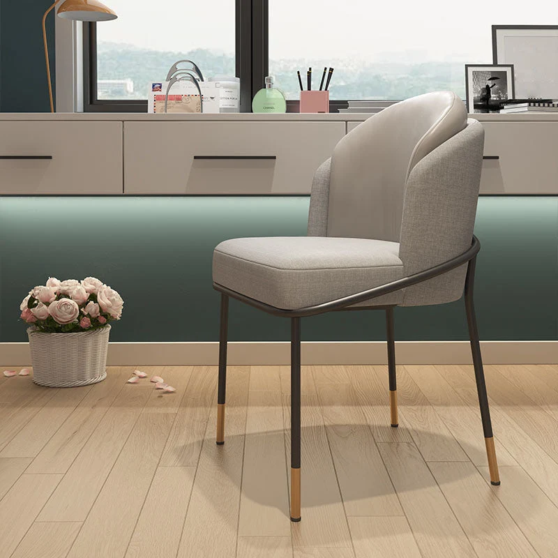 Sedie laterali imbottite per sedia da pranzo senza braccioli metallo glamour per uso domestico Clearhalo