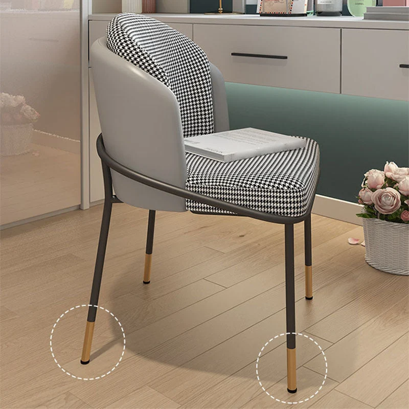 Sedie laterali imbottite per sedia da pranzo senza braccioli metallo glamour per uso domestico Clearhalo