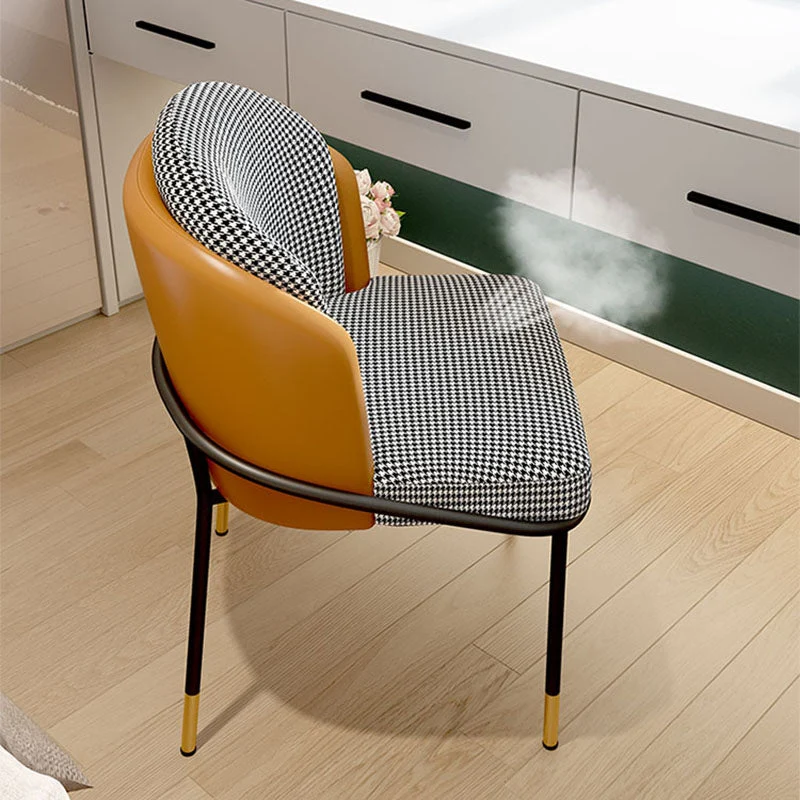 Sedie laterali imbottite per sedia da pranzo senza braccioli metallo glamour per uso domestico Clearhalo
