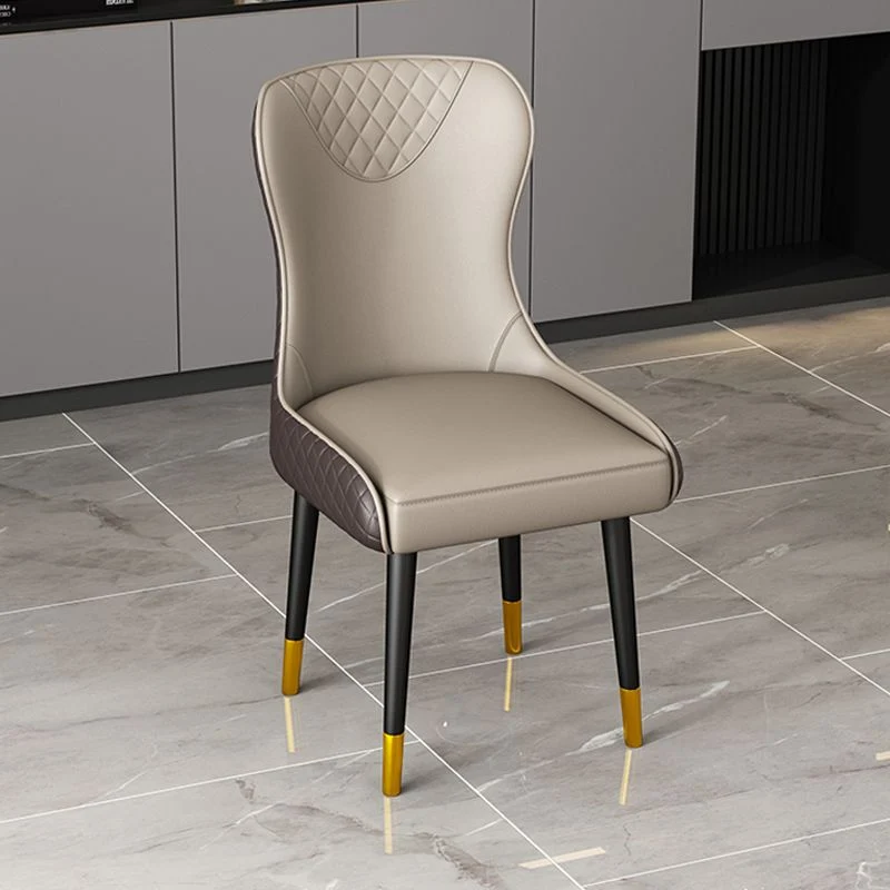 Sedie laterali imbottite Sedia con schienale massiccio senza braccioli stile scandinavo Clearhalo