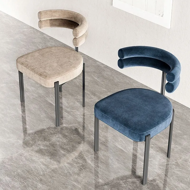 Sedie laterali imbottite stile moderno Sedia laterale da pranzo con schienale aperto Clearhalo