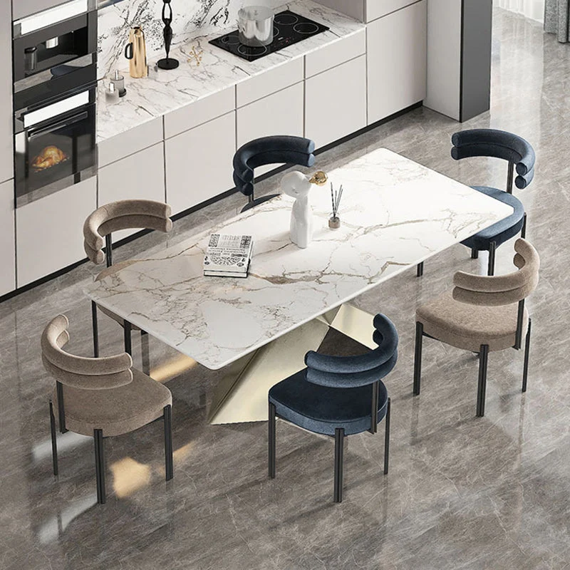 Sedie laterali imbottite stile moderno Sedia laterale da pranzo con schienale aperto Clearhalo