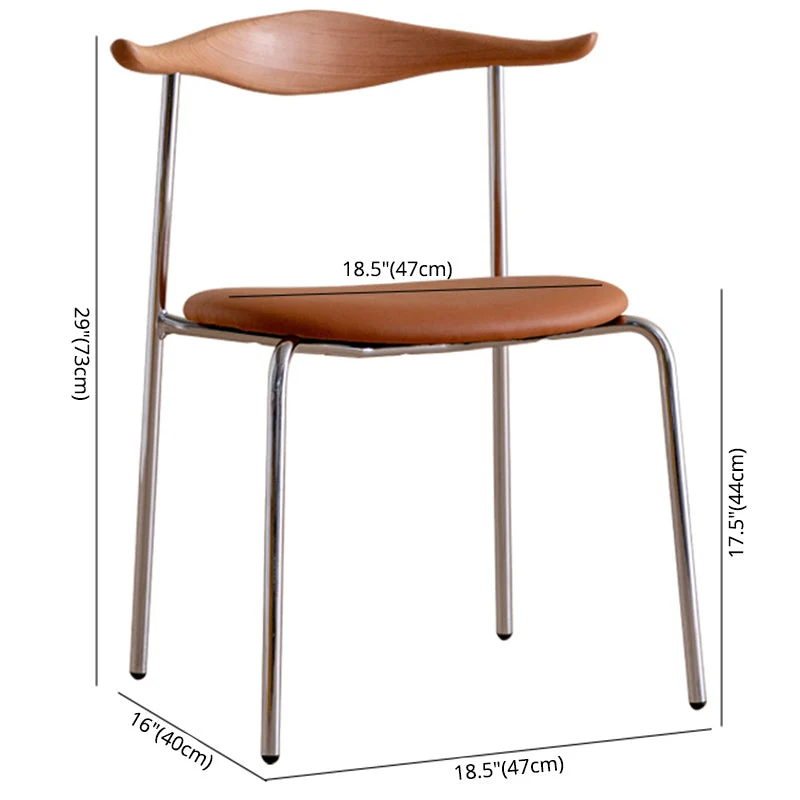 Sedie laterali imbottite stile moderno Sedie da pranzo senza braccioli corno di mucca per la casa Clearhalo