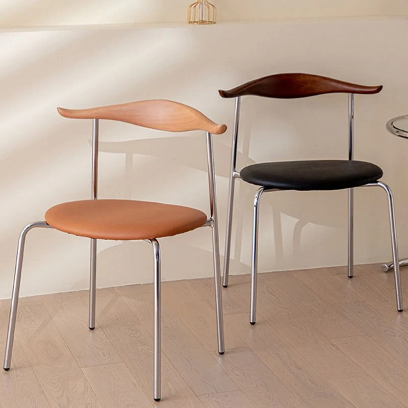 Sedie laterali imbottite stile moderno Sedie da pranzo senza braccioli corno di mucca per la casa Clearhalo