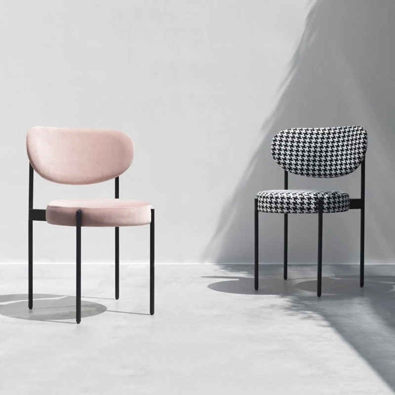 Sedie laterali imbottite stile scandinavo Sedia laterale da pranzo con schienale aperto per la casa Clearhalo