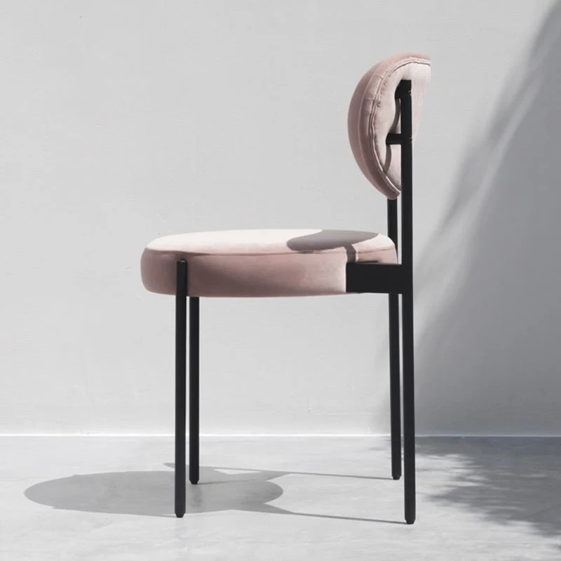 Sedie laterali imbottite stile scandinavo Sedia laterale da pranzo con schienale aperto per la casa Clearhalo