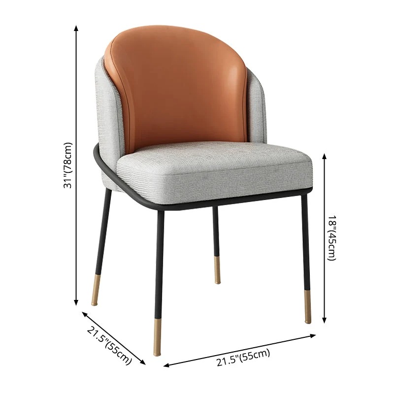 Sedie laterali imbottite stile scandinavo Sedie da pranzo senza braccioli con schienale massiccio per la casa Clearhalo