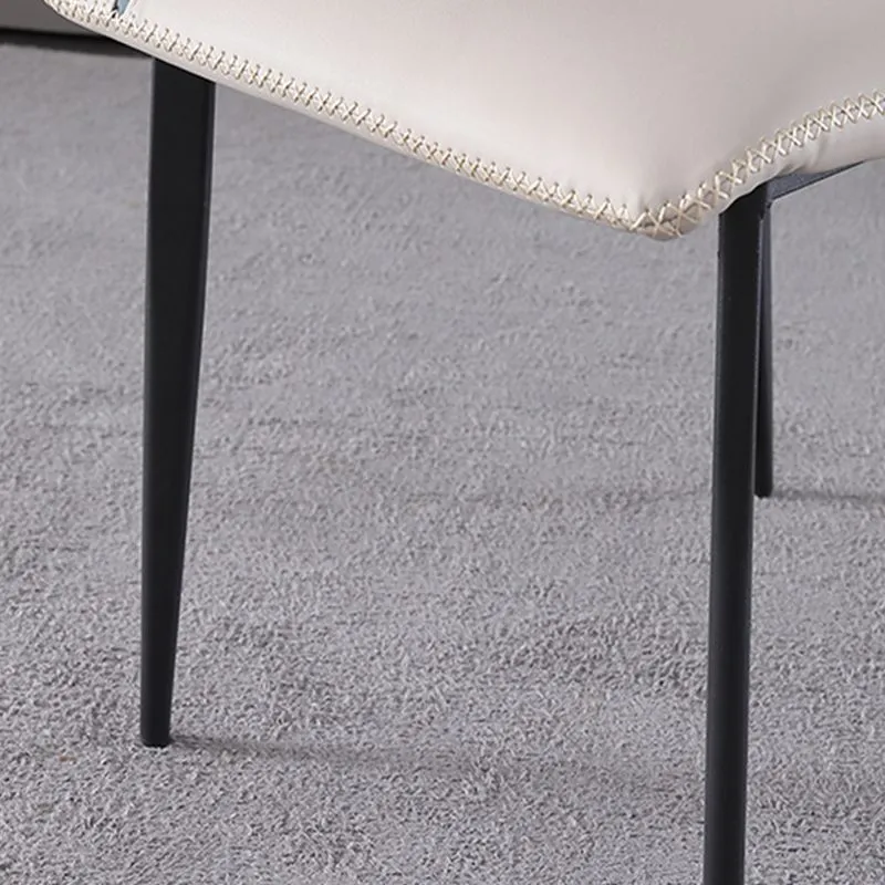 Sedie laterali industriali senza braccioli Sedie da pranzo ecopelle con gambe metallo Clearhalo
