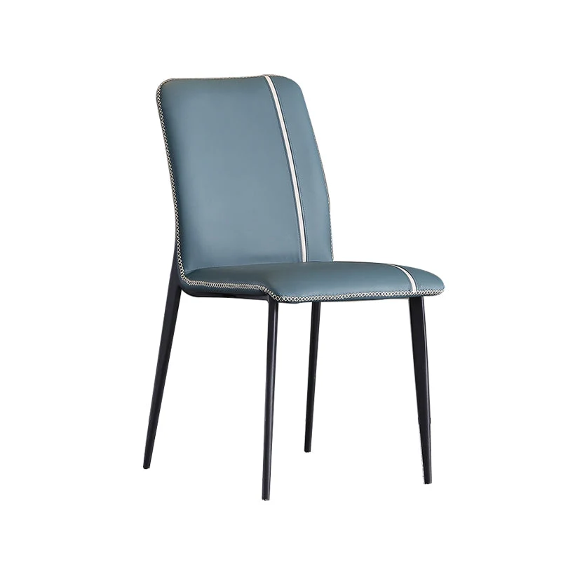 Sedie laterali industriali senza braccioli Sedie da pranzo ecopelle con gambe metallo Clearhalo