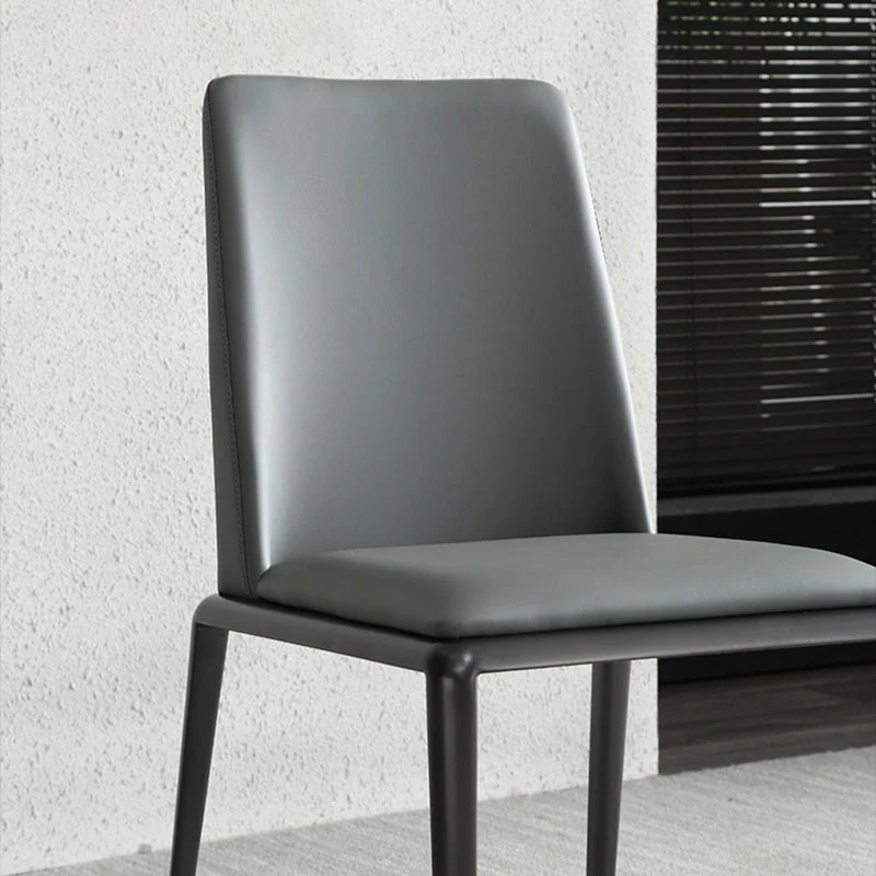 Sedie laterali moderne senza braccioli con schienale massiccio Sedie da pranzo pelle per la casa (set di 2) Clearhalo