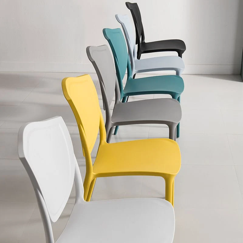 Sedie laterali nordiche senza braccioli Sedie con schienale aperto con gambe plastica per uso domestico Clearhalo