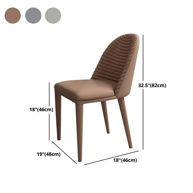 Sedie laterali per sala da pranzo glamour Sedie senza braccioli con base metallo ecopelle Clearhalo