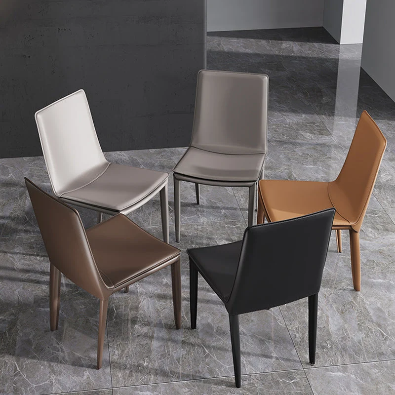 Sedie laterali per sala da pranzo glamour Sedie da pranzo senza braccioli pelle per la casa Clearhalo