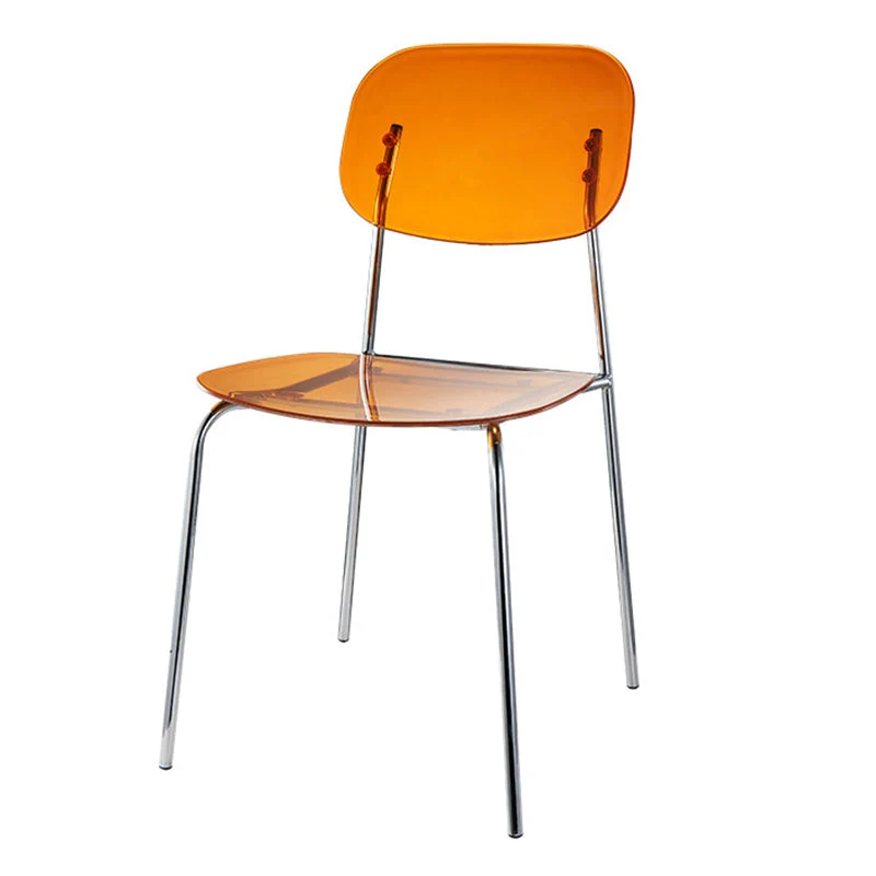 Sedie laterali da pranzo con schienale aperto stile industriale Sedie da pranzo senza braccioli plastica Clearhalo
