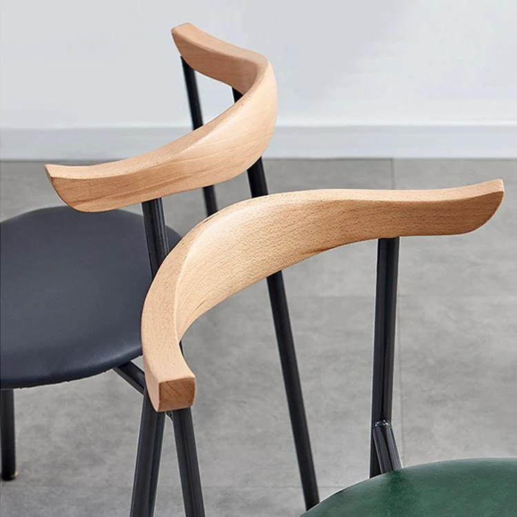 Sedie laterali da pranzo con schienale aperto dal design contemporaneo Sedie da pranzo pelle per la casa Clearhalo