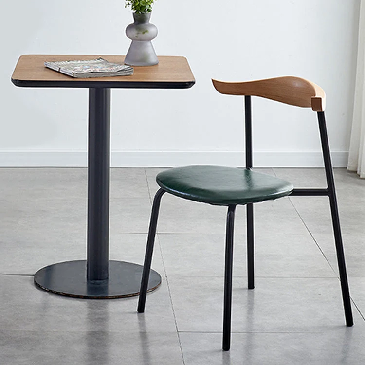 Sedie laterali da pranzo con schienale aperto dal design contemporaneo Sedie da pranzo pelle per la casa Clearhalo