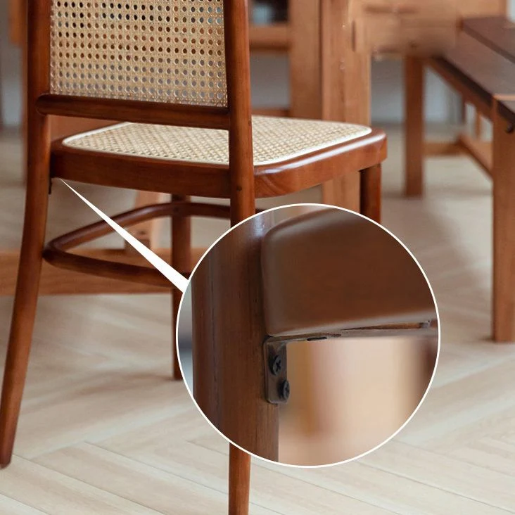 Sedie laterali da pranzo con schienale aperto da cucina legno massello stile tradizionale Clearhalo