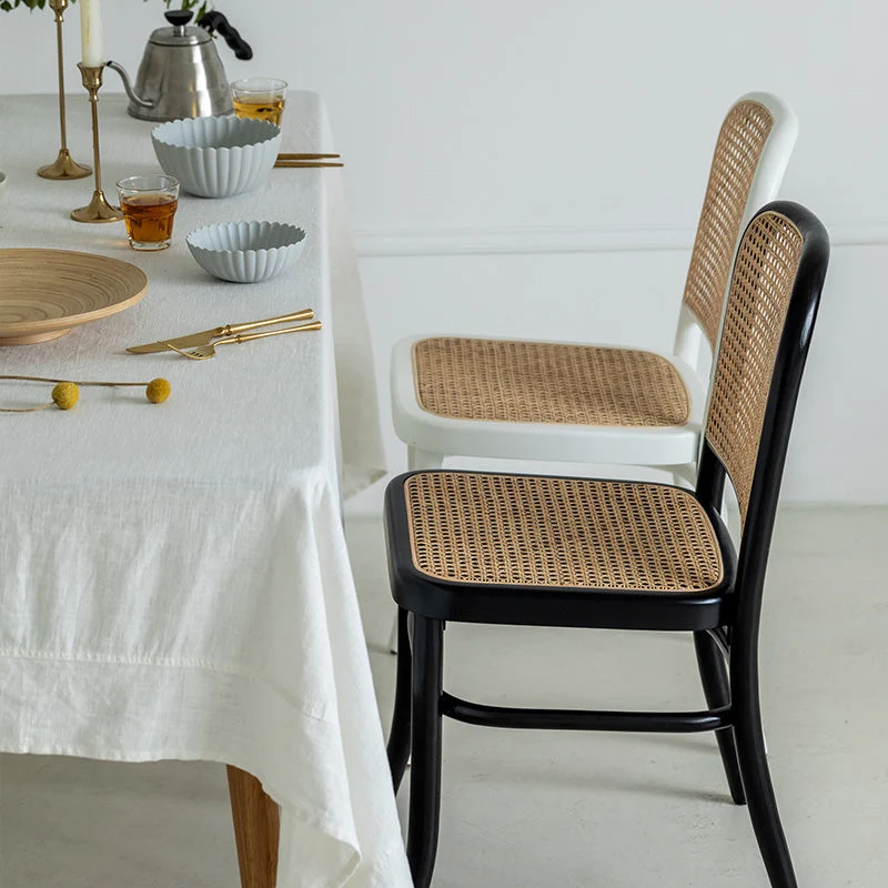 Sedie laterali da pranzo con schienale aperto da cucina legno massello stile tradizionale Clearhalo