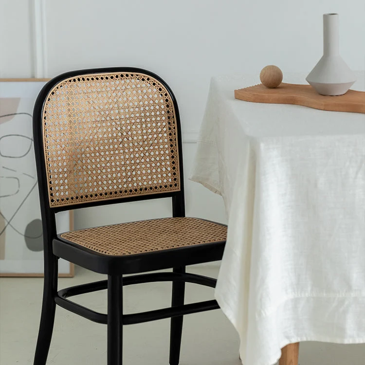 Sedie laterali da pranzo con schienale aperto da cucina legno massello stile tradizionale Clearhalo