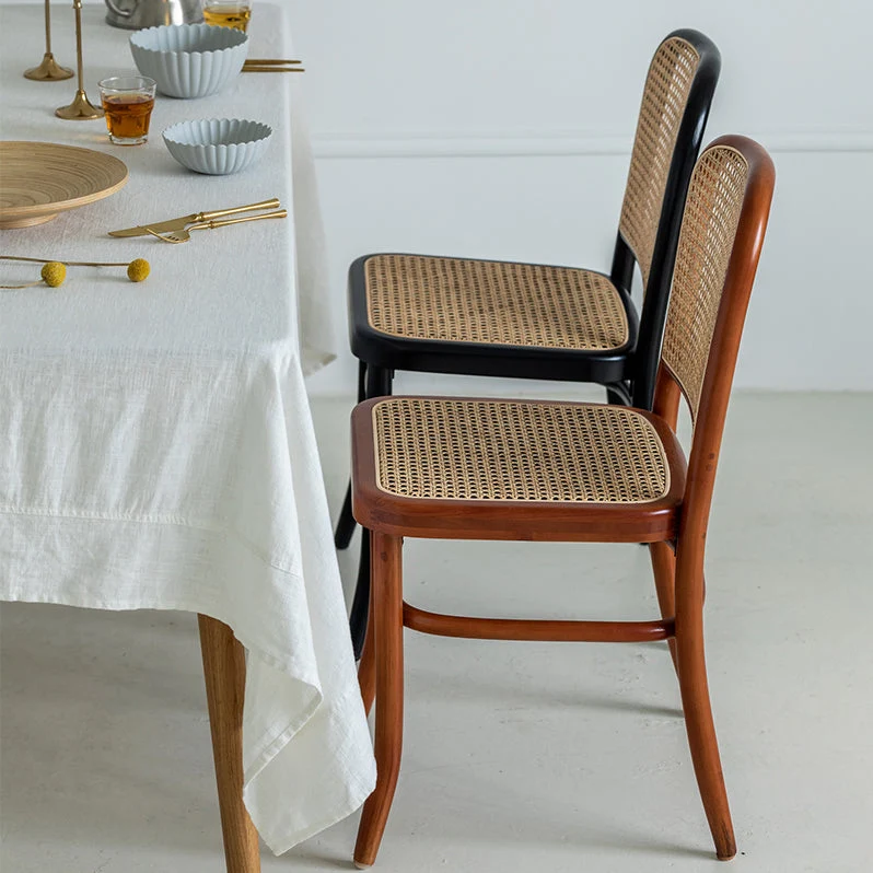 Sedie laterali da pranzo con schienale aperto da cucina legno massello stile tradizionale Clearhalo
