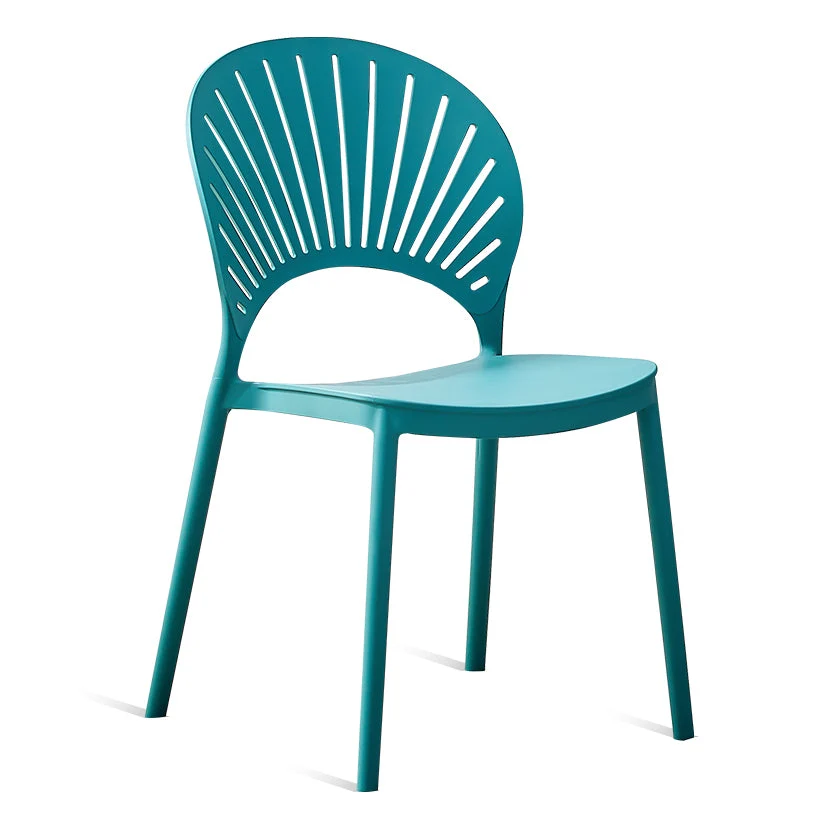 Sedie laterali da pranzo con schienale aperto, sedia plastica per interni ed esterni stile moderno Clearhalo