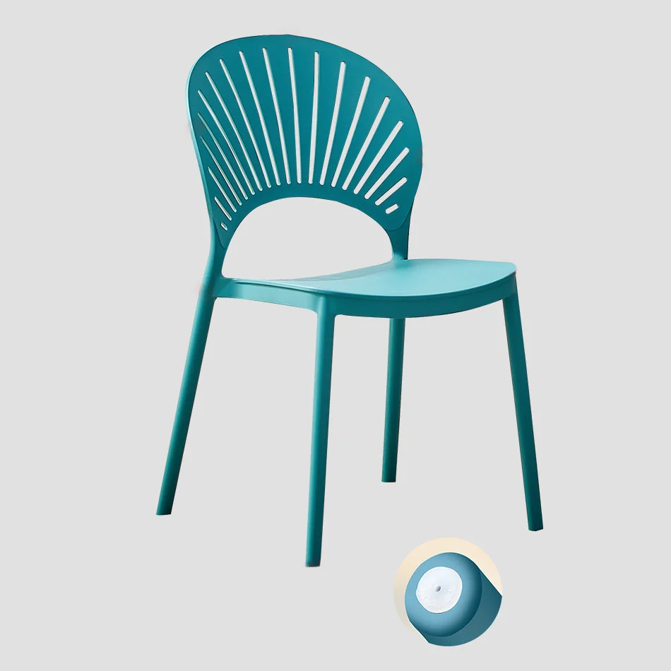 Sedie laterali da pranzo con schienale aperto, sedia plastica per interni ed esterni stile moderno Clearhalo