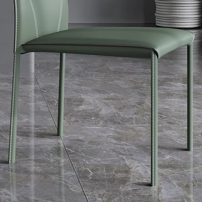Sedie laterali da pranzo con schienale solido senza braccioli stile minimalista Sedia da pranzo laterale pelle Clearhalo