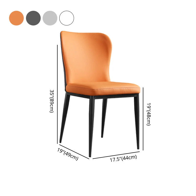 Sedie laterali da pranzo contemporanee con schienale solido Sedia da pranzo laterale pelle per cucina Clearhalo