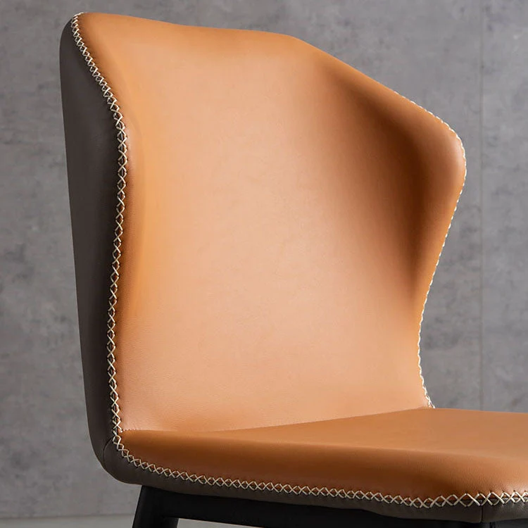 Sedie laterali da pranzo contemporanee con schienale alto Sedia senza braccioli con gambe metallo per cucina Clearhalo