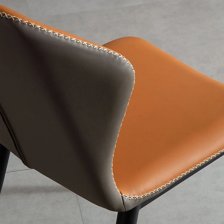 Sedie laterali da pranzo contemporanee con schienale alto Sedia senza braccioli con gambe metallo per cucina Clearhalo