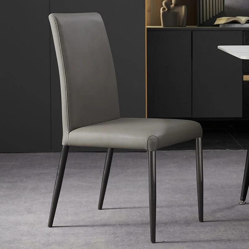 Sedie laterali da pranzo dal design industriale con schienale massiccio Sedie da pranzo ecopelle Clearhalo