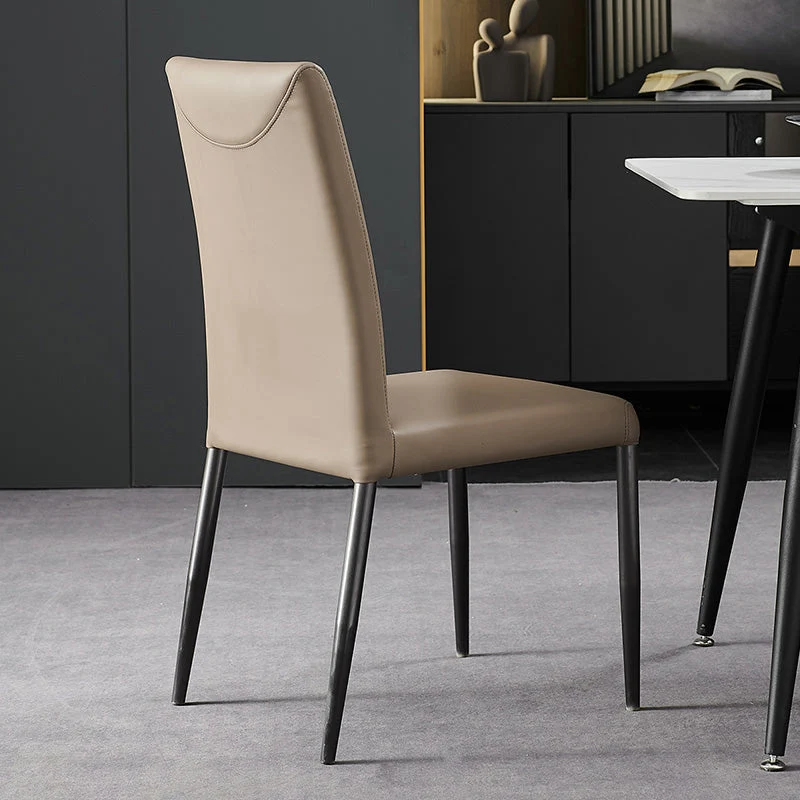 Sedie laterali da pranzo dal design industriale con schienale massiccio Sedie da pranzo ecopelle Clearhalo