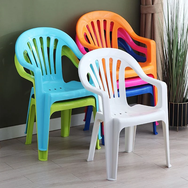 Sedie laterali da pranzo impilabili plastica con schienale doghe stile minimalista per la casa Clearhalo