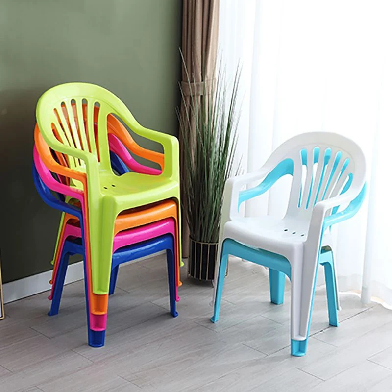 Sedie laterali da pranzo impilabili plastica con schienale doghe stile minimalista per la casa Clearhalo