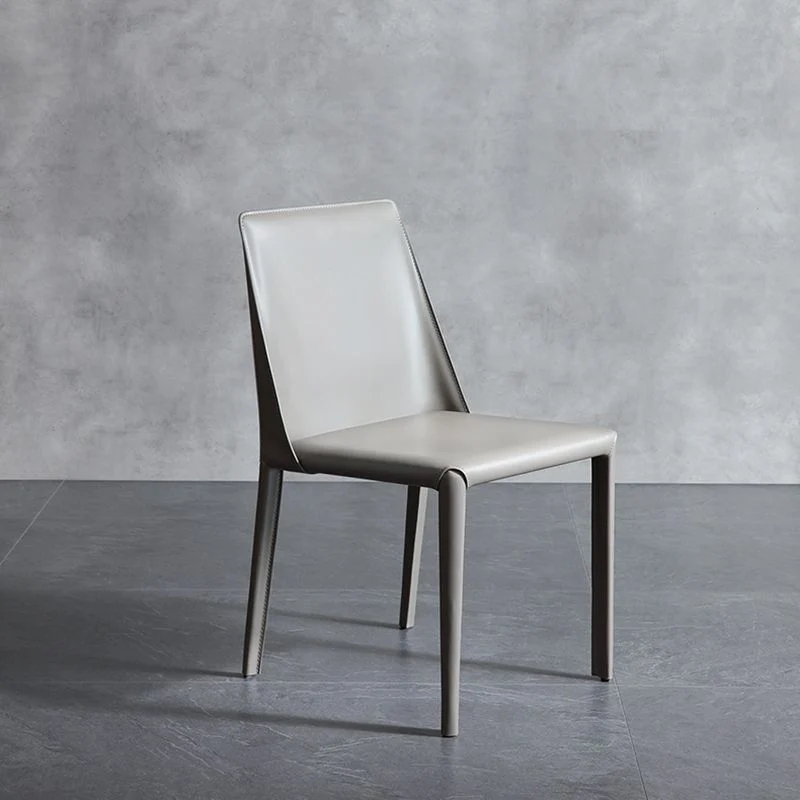 Sedie laterali da pranzo pelle contemporanea Sedia con schienale solido senza braccioli Clearhalo