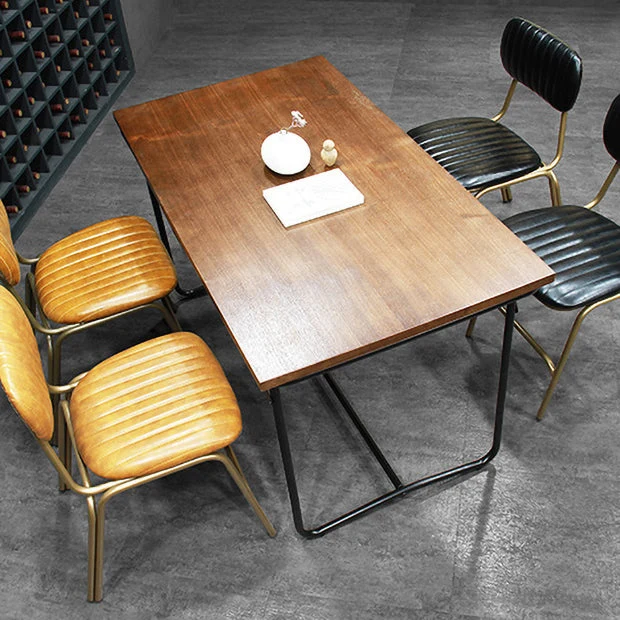Sedie laterali da pranzo pelle stile industriale Sedia laterale da pranzo con schienale aperto per la casa Clearhalo