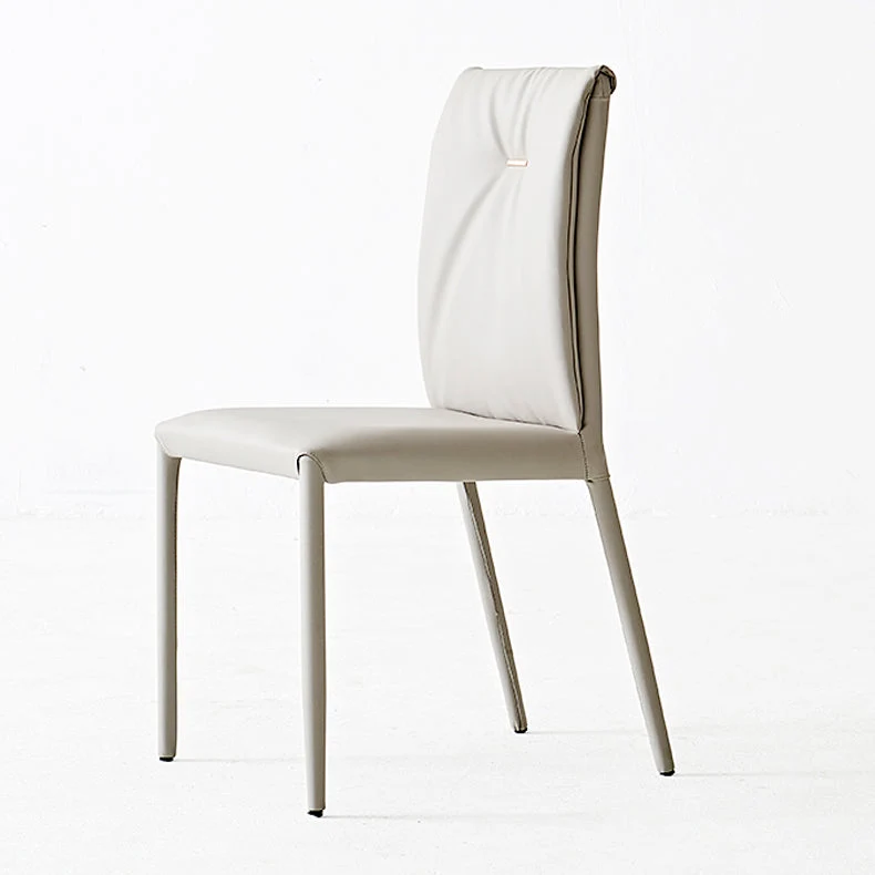 Sedie laterali da pranzo pelle stile moderno Sedie senza braccioli con schienale massiccio (set di 2) Clearhalo