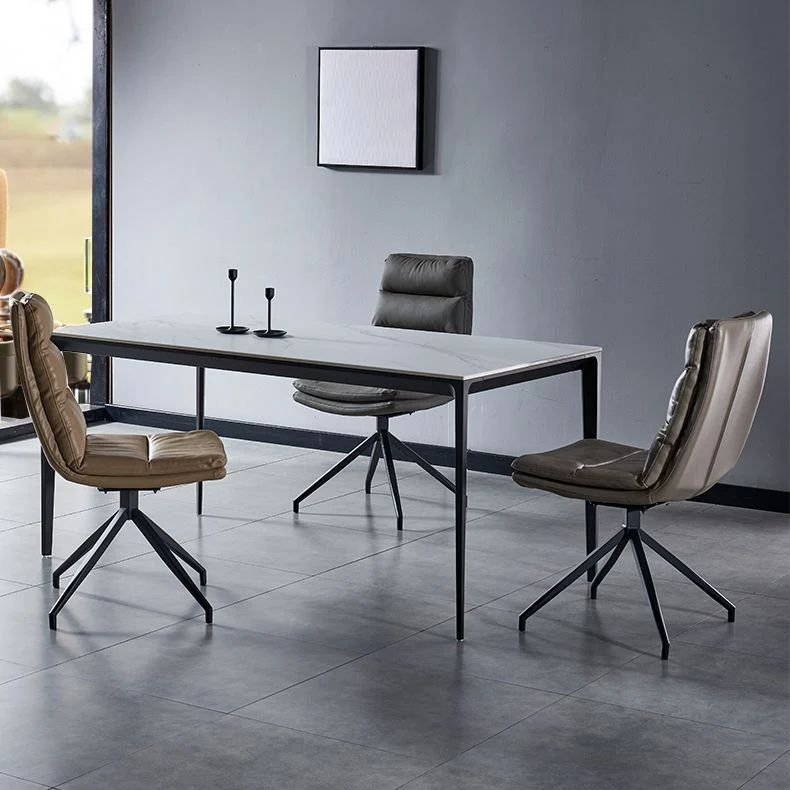 Sedie laterali da pranzo pelle stile moderno Sedia con schienale solido per cucina Clearhalo