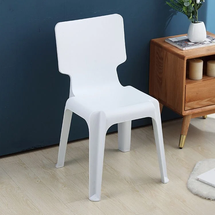 Sedie laterali da pranzo plastica contemporanea Sedia impilabile senza braccioli con schienale solido Clearhalo